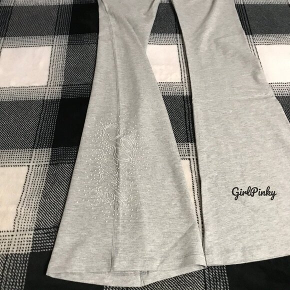 vs PINK flare leggings IN HEATHER GREY BLING NEW RELEASE M-XXL & SHORT LENGTH - Picture 5 of 10
